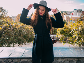 beautiful girl in a coat