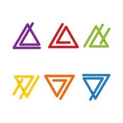 Triangle Colorful Set Idea Abstract Simple Icon Modern Logo Design Template Element Vector