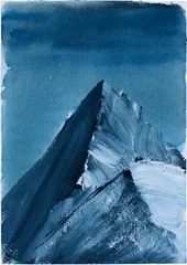Fototapete Gasherbrum Gipfel "Gasherbrum 7", Berglandschaft Himalaya, Aquarelle, verschneite Gipfel