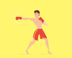 Fototapeta na wymiar Boxer sport character illustration