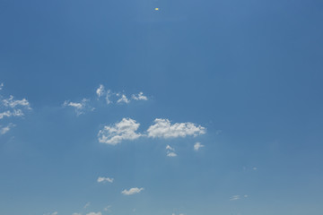 Blue sky with white clouds.