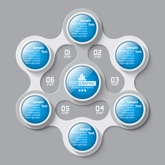 Fototapeta premium Abstract 3D Paper Infographics. Business template .Vector illustration