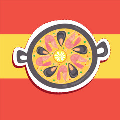 Spanish paella illustration