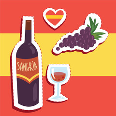 Spanish wine illustration