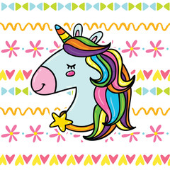 Cute unicorn print design