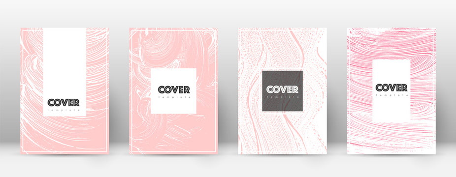 Cover page design template. Hipster brochure layout. Brilliant trendy abstract cover page. Pink and 