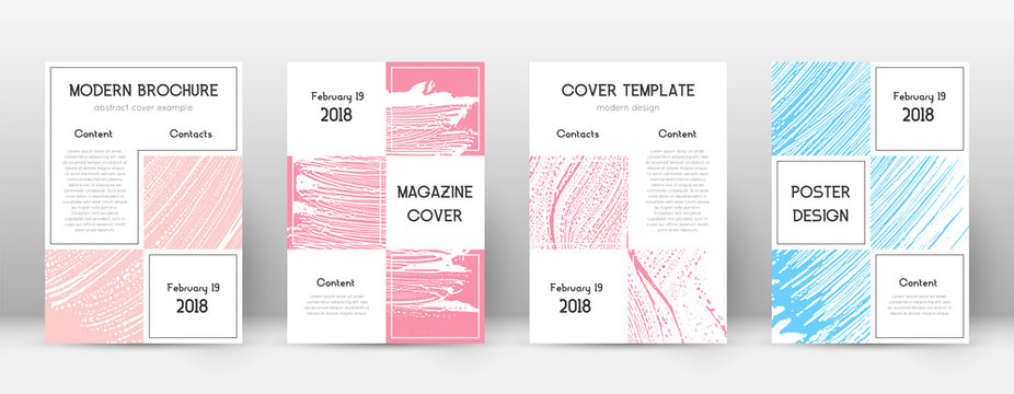 Cover page design template. Business brochure layout. Bewitching trendy abstract cover page. Pink an