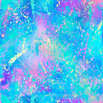 Seamless pattern from color splashes and smudges. Abstract seaml