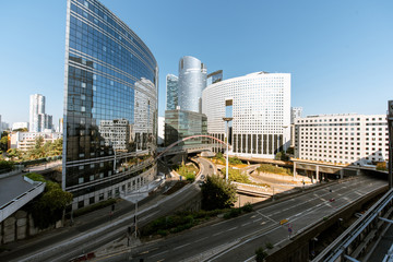 Fototapeta premium Morning view of La Defense financial district with beautiful skyscrapers in Paris