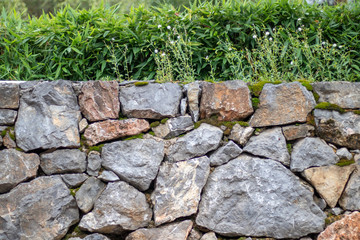 old stone wall of stones