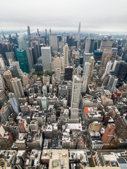 Fototapeta premium Widok z lotu ptaka wieżowca Manhattan z tarasu widokowego Empire State Building