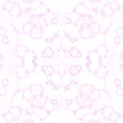 Pink seamless pattern. Amazing delicate soap bubbles. Lace hand drawn textile ornament. Kaleidoscope