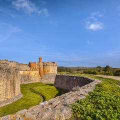 Fototapeta na wymiar Fortress at Salses-le-Chateau, Languedoc- Rousssillon, Pyrenees Orientales, France.