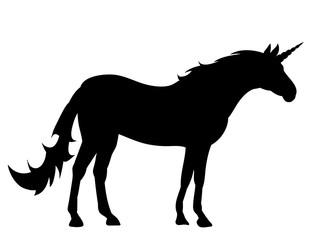 black silhouette unicorn