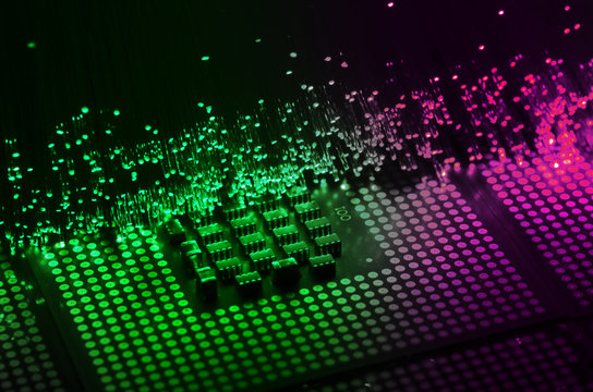 colored fiber optics over CPU Chip Processors