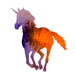 watercolor silhouette unicorn