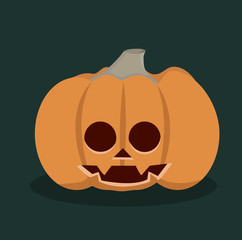 halloween pumpkin with flat design