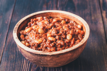 Bowl of chili con carne