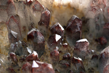 Red quartz, the Beautiful mineral specimen quartz crystal