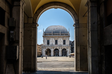 Brescia, piazza della Loggia - obrazy, fototapety, plakaty