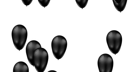 Black Friday Sale Poster with Shiny Balloons on white Background 4k.