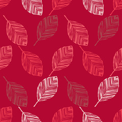 Seamless background with decorative leaves. Autumn leave. Flower mosaic. Can be used for wallpaper, textile, invitation card, wrapping, web page background.