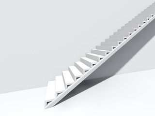 Conceptual stair on wall background building or architecture as metaphor to business success, growth, progress or achievement. 3D illustration of creative steps riseing up to the top as vision design