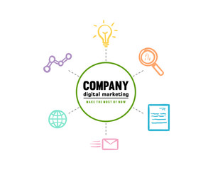 Vector Group Digital Marketing Sign Symbol Icon Company Logo Design Inspiration