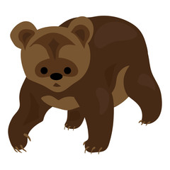 Little brown bear icon. Cartoon of little brown bear vector icon for web design isolated on white background