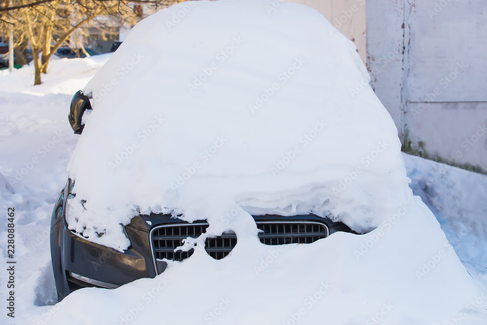 Canvas Prints car in the parking lot in the winter