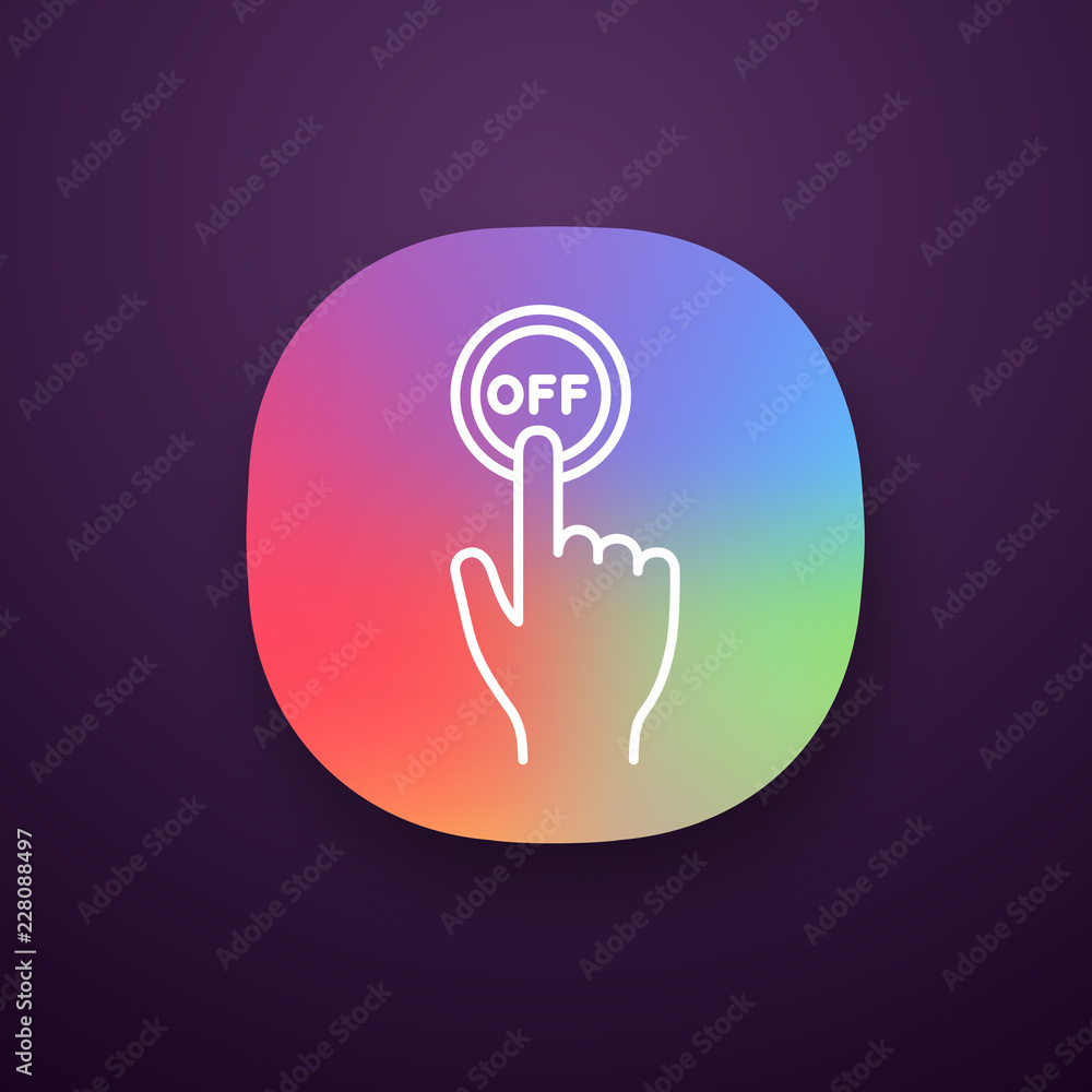 Poster turn off button click app icon