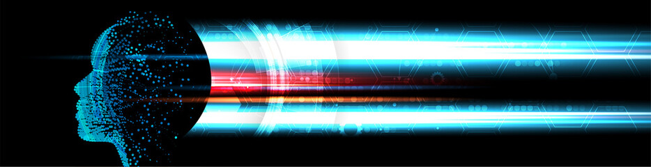 Artificial intelligence. Technology web background. Virtual concept