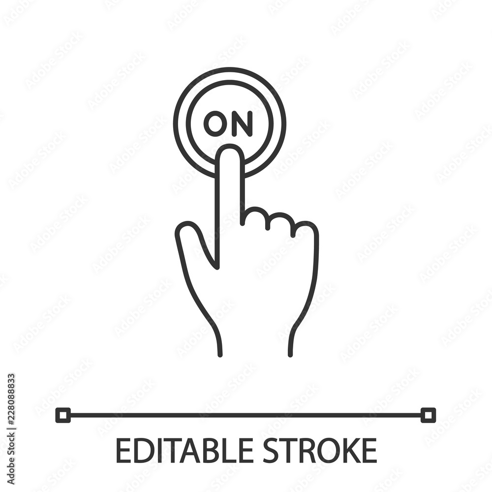 Poster turn on button click linear icon