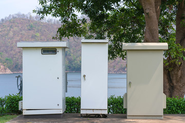 Electronic measuring devices and switches are located on panels