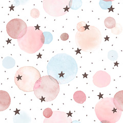 Stars and Dots on White Wrapping Paper
