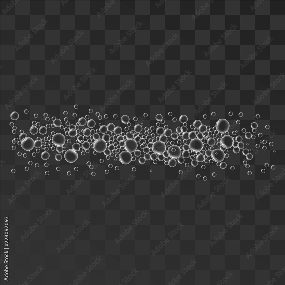 Poster shampoo bubbles icon. realistic illustration of shampoo bubbles vector icon for web design