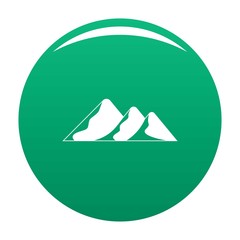 Fototapeta na wymiar Travel to mountain icon. Simple illustration of travel to mountain vector icon for any design green