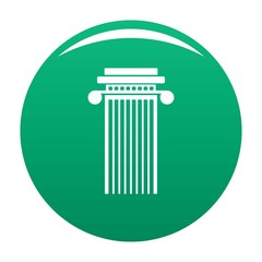 Cylindrical column icon. Simple illustration of cylindrical column vector icon for any design green