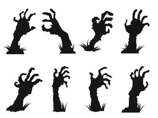 zombie hands icon set