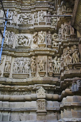 Erotic Sculptures, mandapa wall, VISHWANATH TEMPLE, Western group of temples, Khajuraho, Madhya...