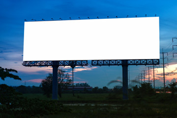 Blank billboard at twilight time ready for new advertisement