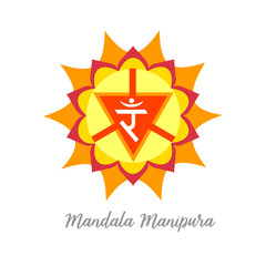 Obraz premium Colorful flower mandala design with esoteric signs.