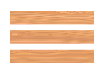 Wood plank isolated on white background board set