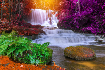 Fototapeta premium beautiful waterfall in rainforest at phu tub berk mountain phetchabun, Thailand (Mun Dang waterfalls)