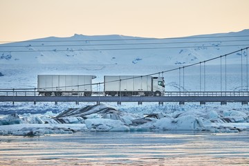 Cargo truck in Iceland - Powered by Adobe