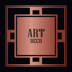 Art deco border and frame. Creative template in style of 1920s for your design. Vector illustration. EPS 10