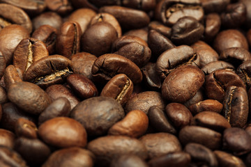Roasted coffee beans background