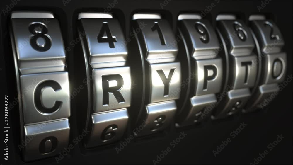 Poster code lock rings stop rotation at word crypto