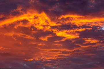 Fototapeta na wymiar Orange Sunset Clouds