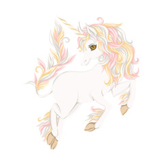 unicorn with gold rose color mane